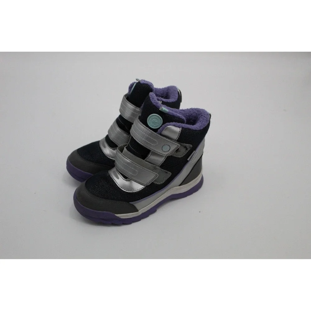 Stride Rite M2P Everest Waterproof Winter Boots Navy Silver Purple Girls US 2W